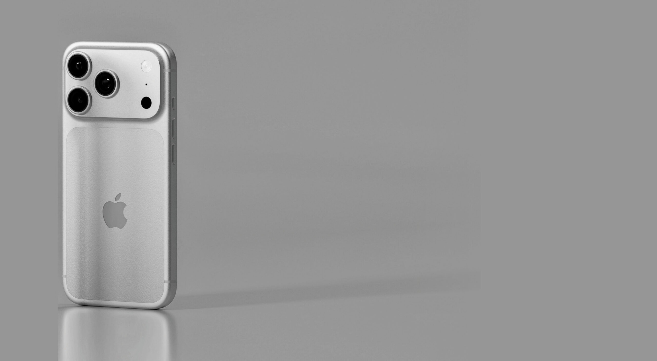 iPhone on grey background
